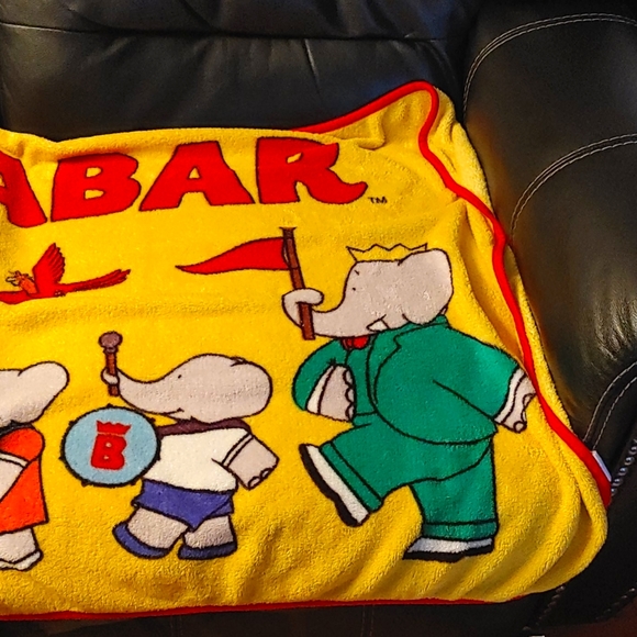 🌺Vintage🌺Babar Parade Plush Fleece Throw - Picture 3 of 7